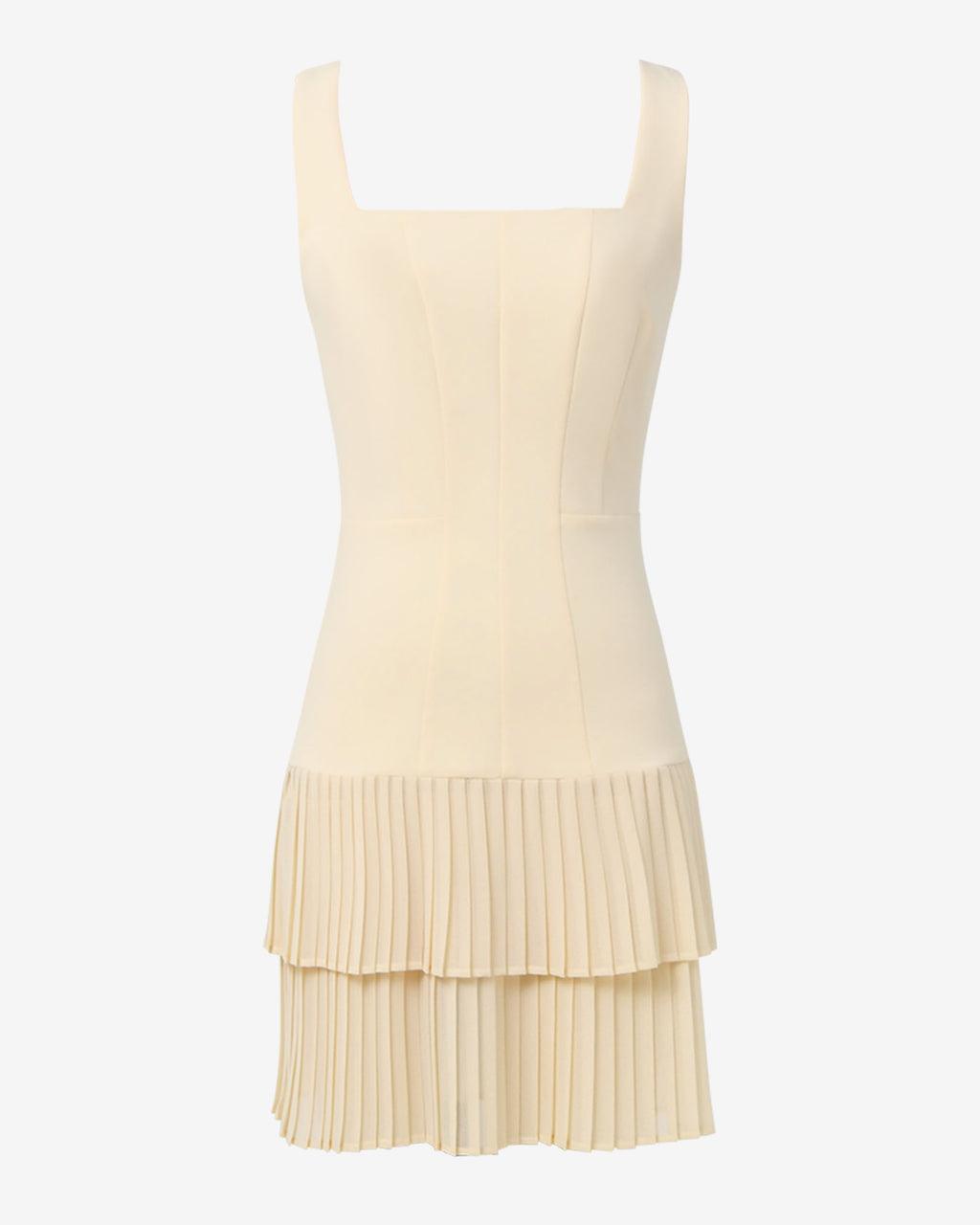 Francis Drop Waist Mini Dress in butter — product-only view