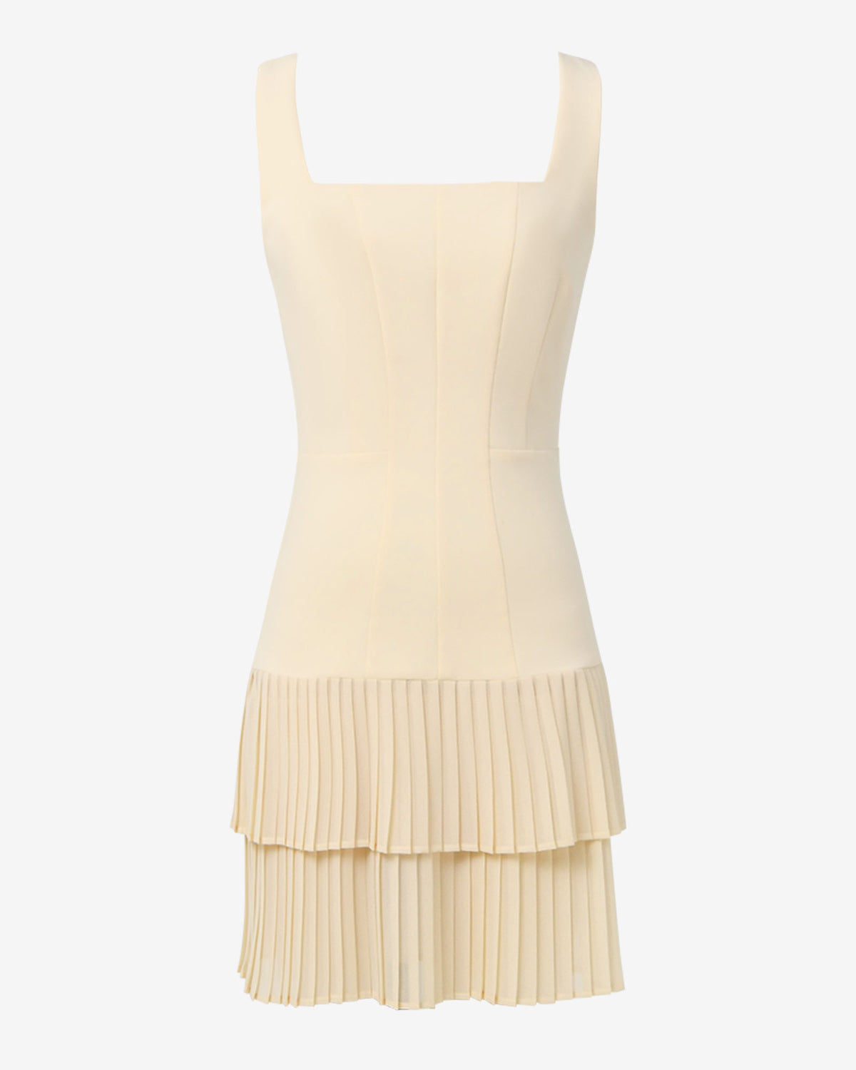 Francis Drop Waist Mini Dress in butter — product-only view
