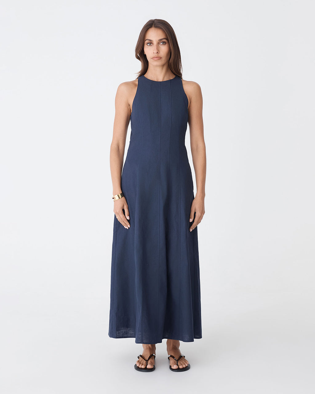 Tory Linen Blend Panel Dress — view 3