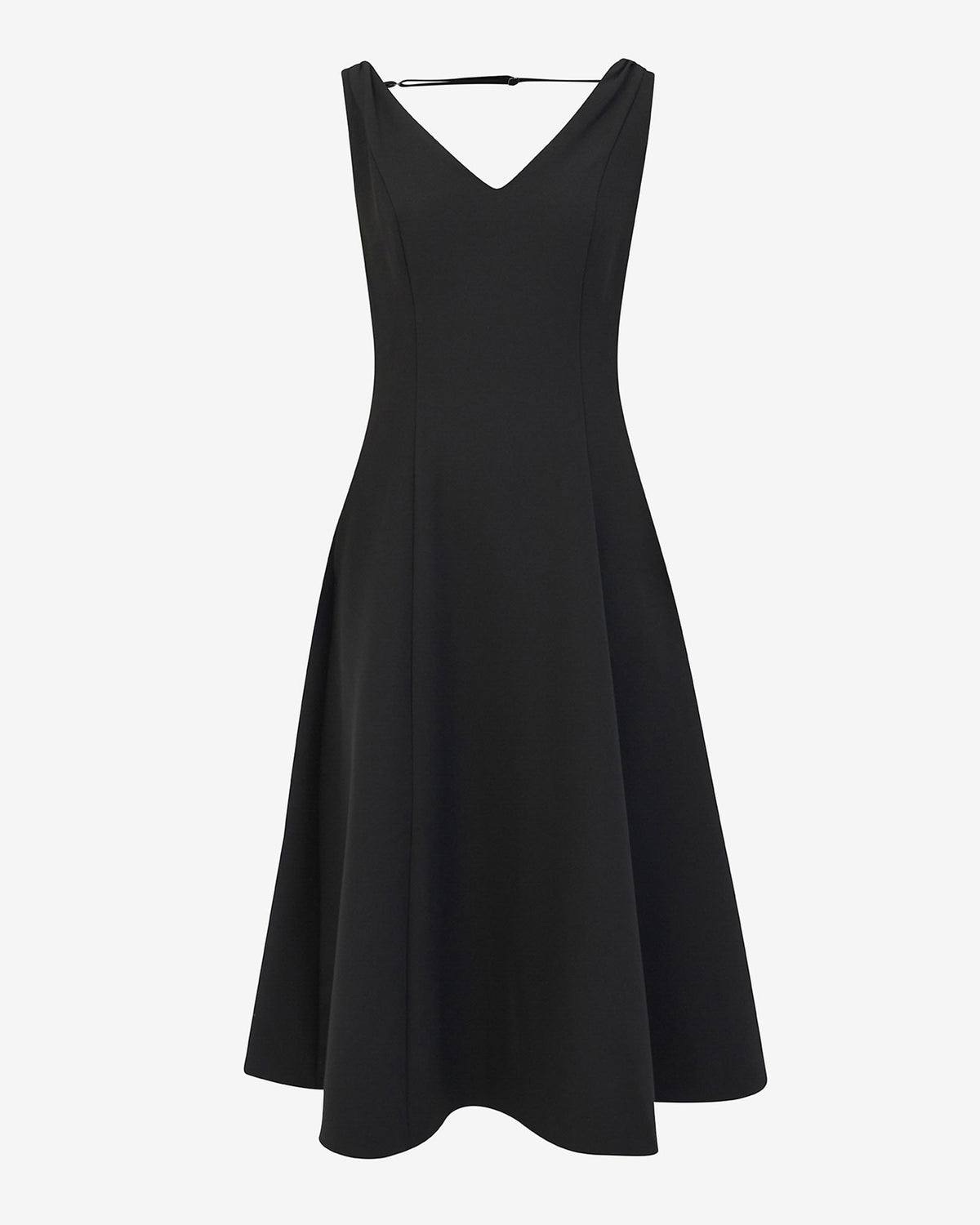 Yana V Neck Panel Dress in black — product-only view