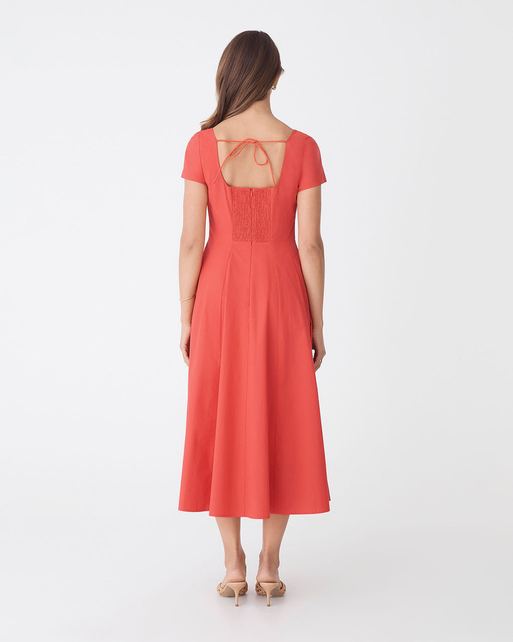 Brielle Cotton Sundress in red — back view