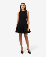 Sandy Panel Mini Dress in black — full-length view