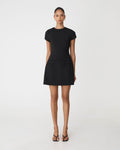Hannah Tailored Mini Dress in black — full-length view