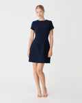 Hannah Tailored Mini Dress in navy — full-length view
