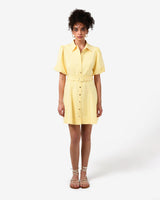Amera Belted Mini Dress in banana — full-length view