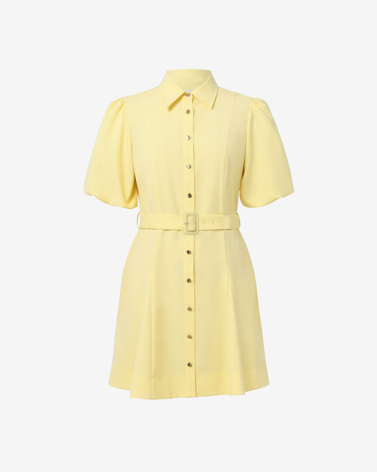 Amera Belted Mini Dress in banana — product-only view