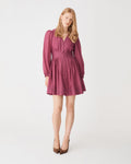 Paloma V-Neck Mini Dress in berry — full-length view