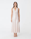 Ariana Sequin Halter Dress in shell — full-length view