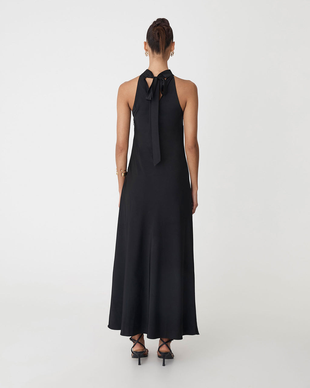 Paula Halter Neck Dress in black — back view 2