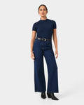 Carmen Wide Leg Jeans in indigo blue — full-length view