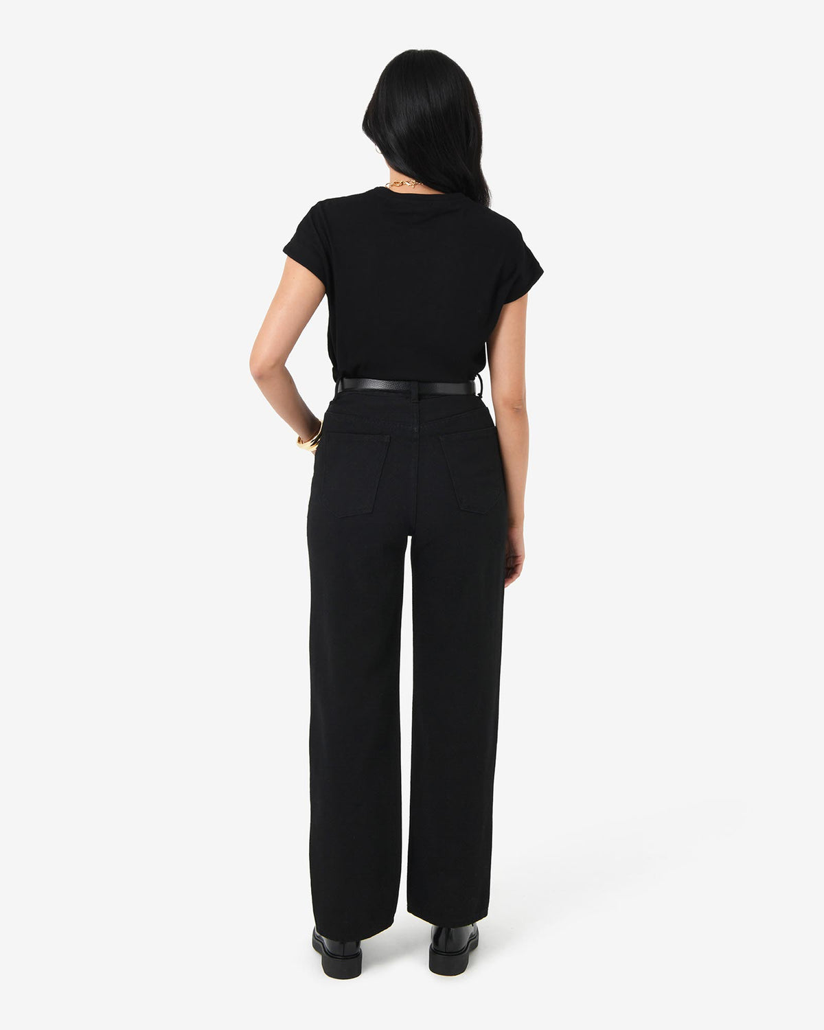 Alex Boyfriend Jeans in black — back view