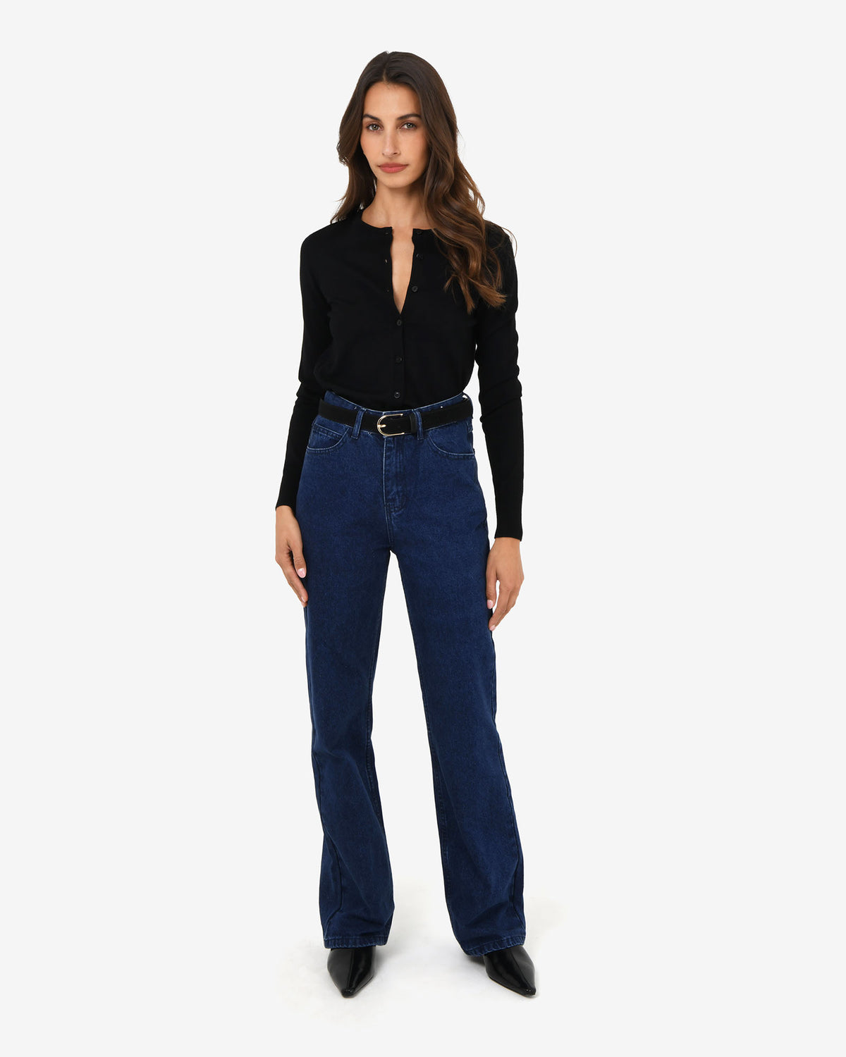 Merith Bootcut Jeans in indigo — full-length view