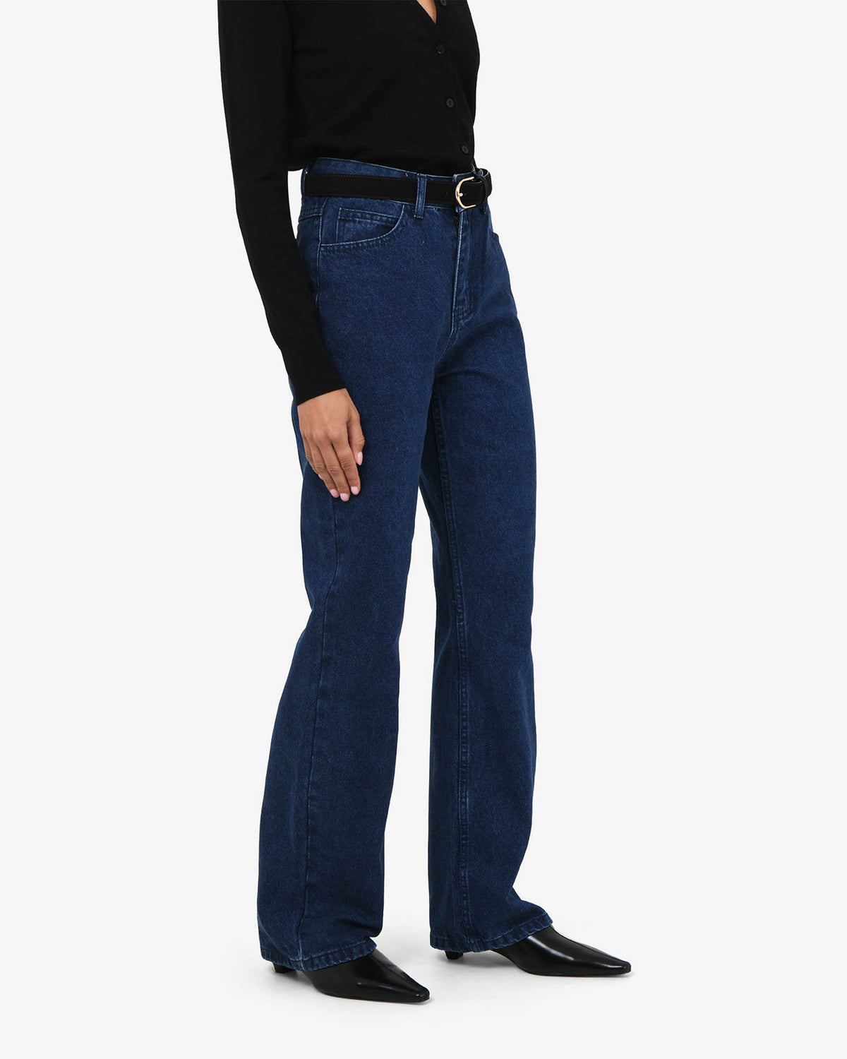 Merith Bootcut Jeans in indigo — side view