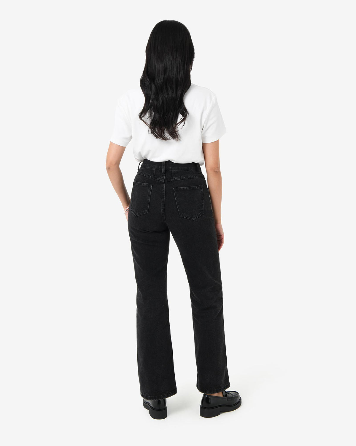 Merith Bootcut Jeans in washed black — back view