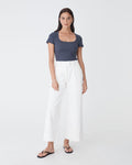 Manon Wide Leg Jeans in white — full-length view