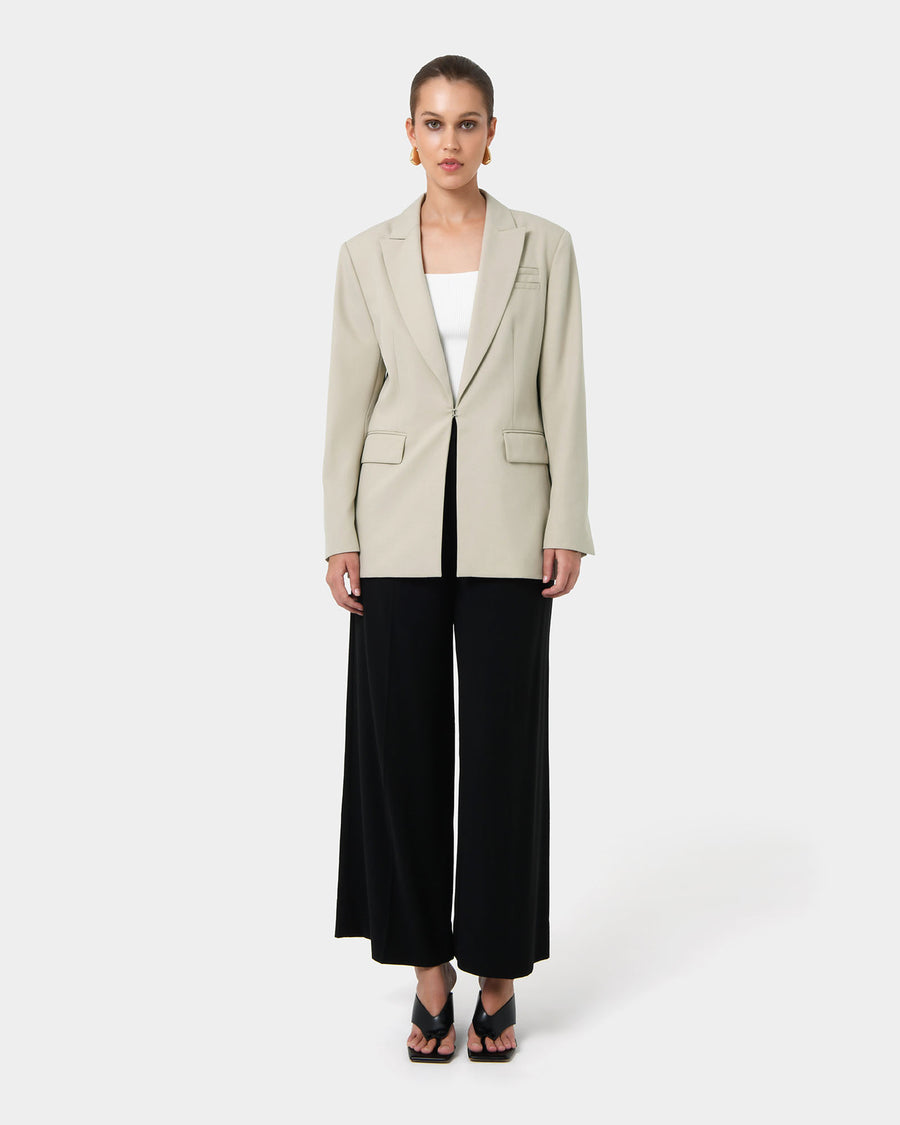 Sonique Tailored Blazer in sand — full-length view