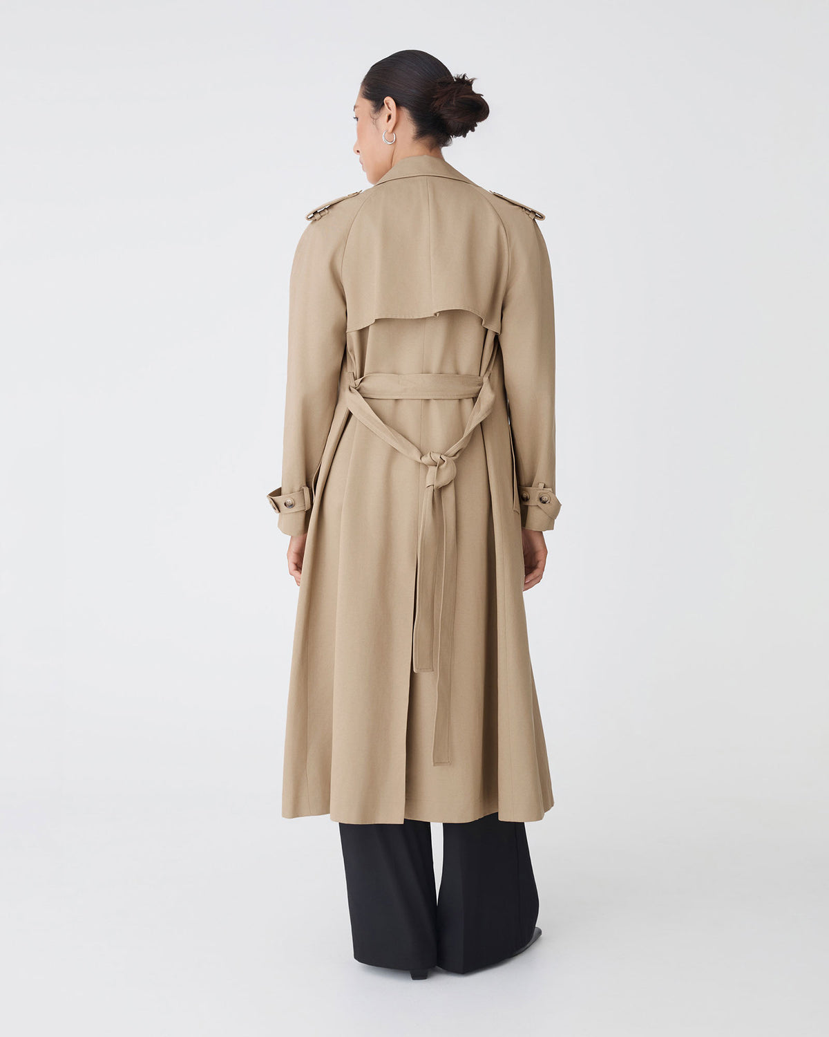 Bailey Trench Coat in beige — back view