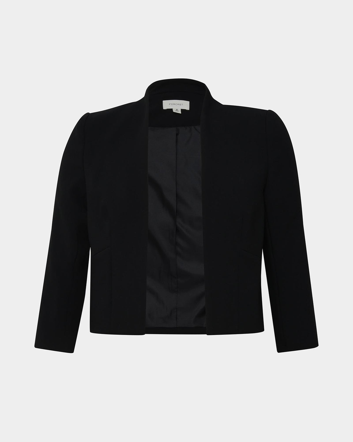 Nikki Collarless Crop Jacket in black — product-only view