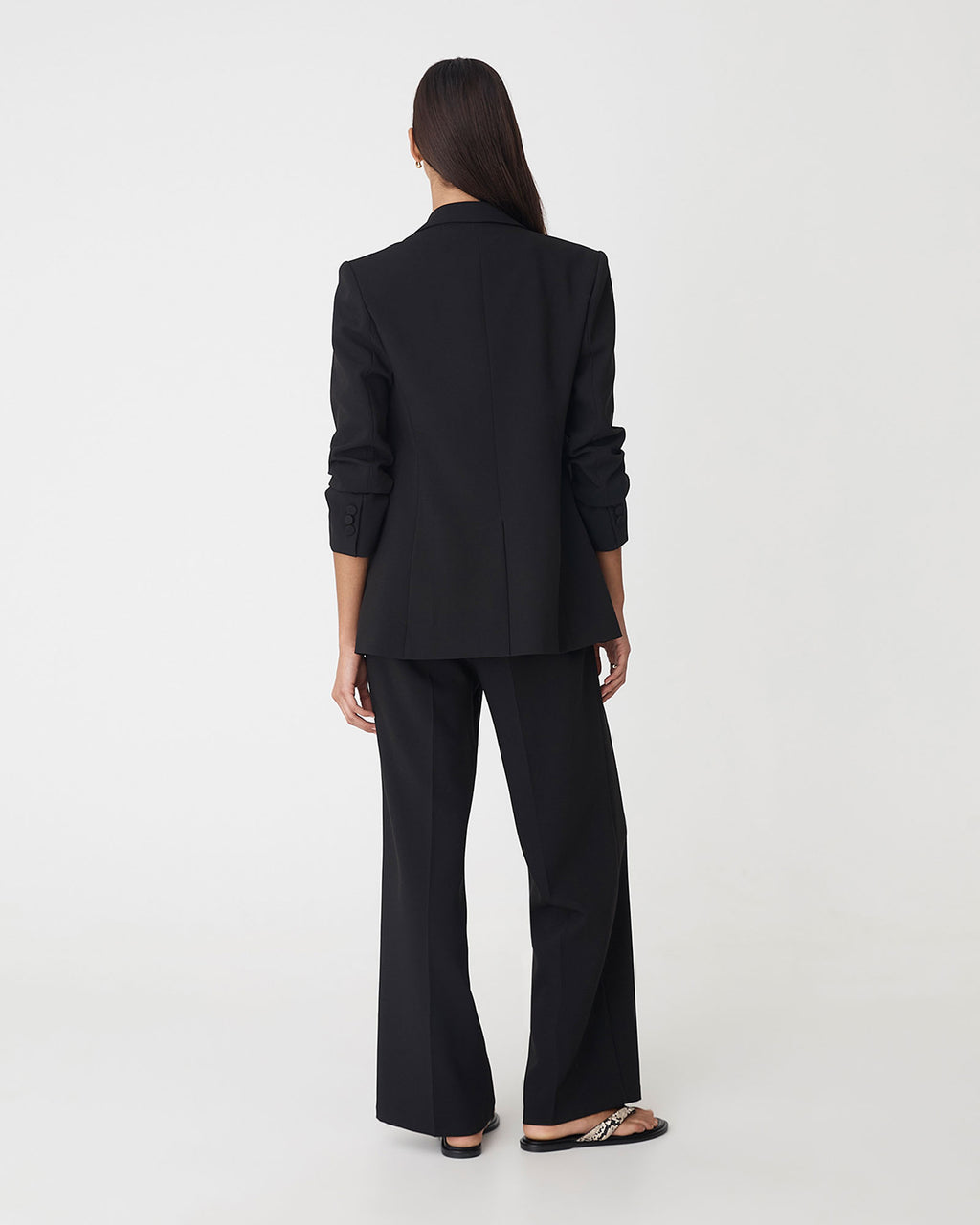 Nikki Double Breasted Blazer in black — back view