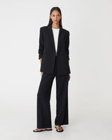 Nikki Double Breasted Blazer in black — full-length view