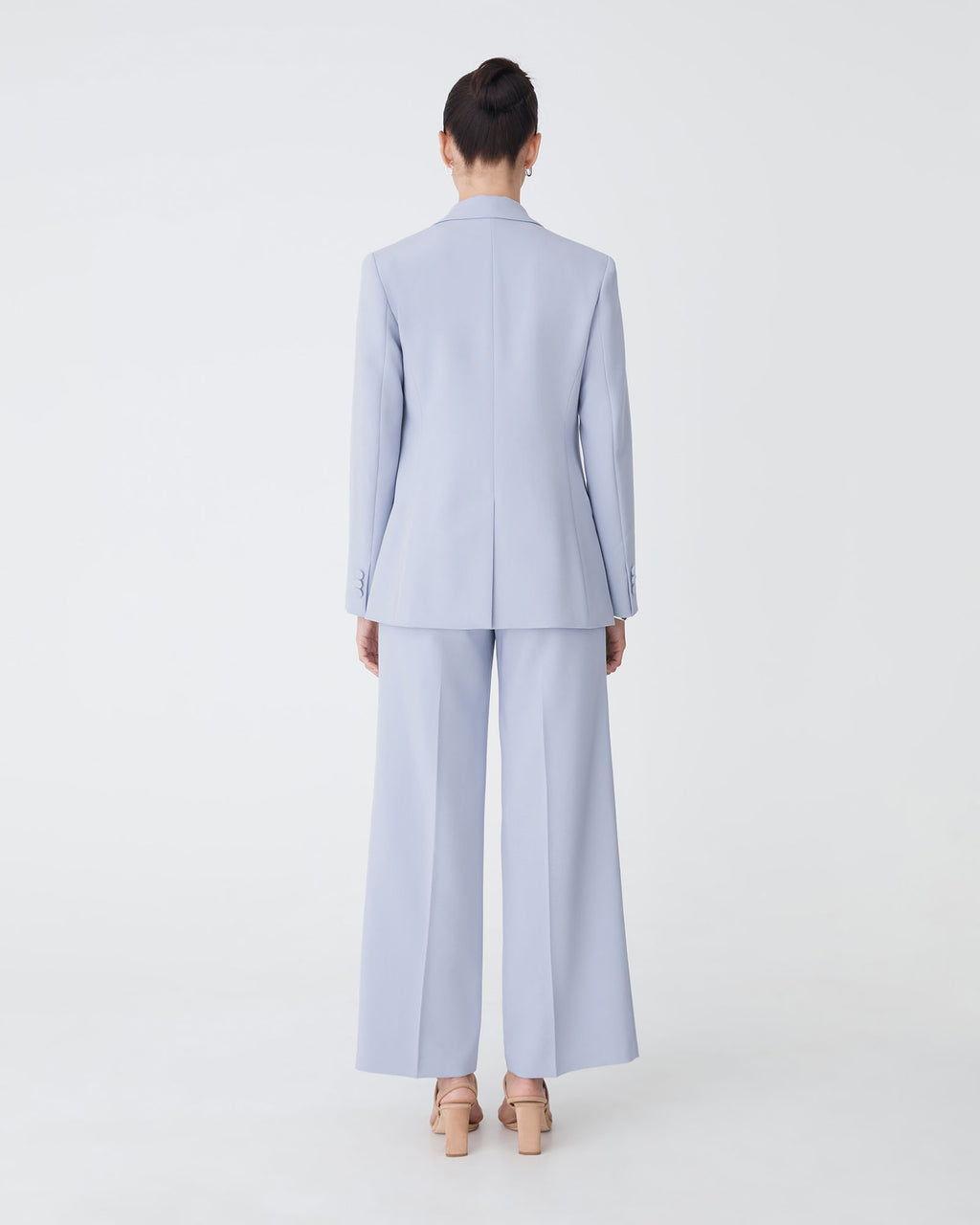 Nikki Double Breasted Blazer in dusk blue — back view