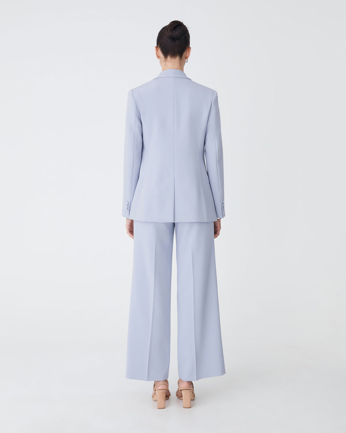 Nikki Double Breasted Blazer in dusk blue — back view