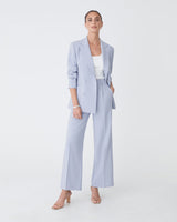 Nikki Double Breasted Blazer in dusk blue — full-length view
