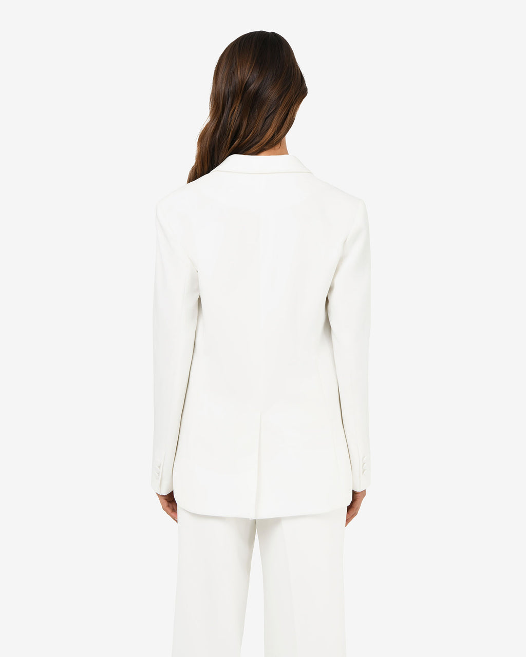 Nikki Double Breasted Blazer in ivory — back view
