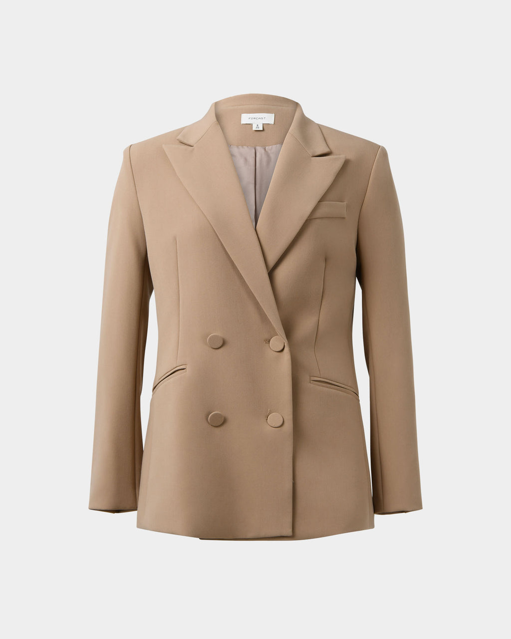 Nikki Double Breasted Blazer in warm taupe — product-only view