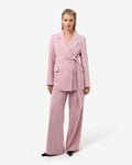 Rumy Double Breasted Blazer in pink — full-length view