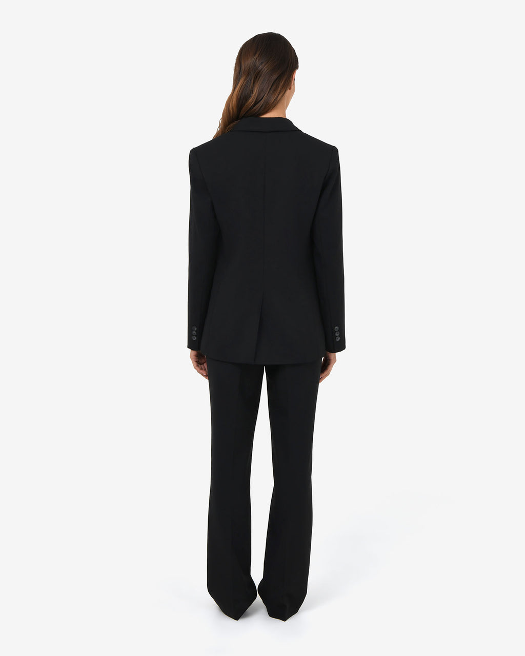 Merid Double Breasted Blazer in black — back view