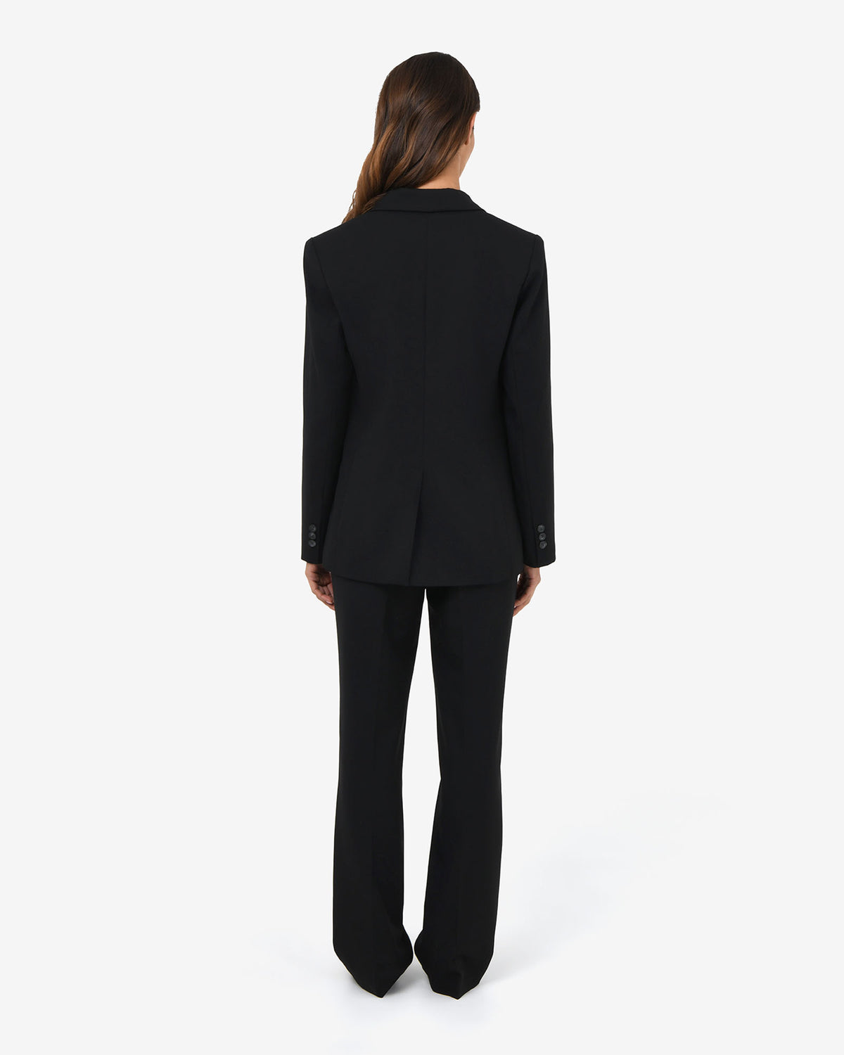 Merid Double Breasted Blazer in black — back view
