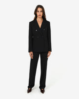 Merid Double Breasted Blazer in black — full-length view