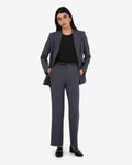 Merid Double Breasted Blazer in dark grey — full-length view