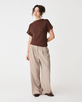 Jemma Relaxed Knit Top in espresso — full-length view