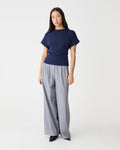 Jemma Relaxed Knit Top in navy — full-length view