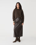 Joyli Round Neck Knit in chocolate — full-length view