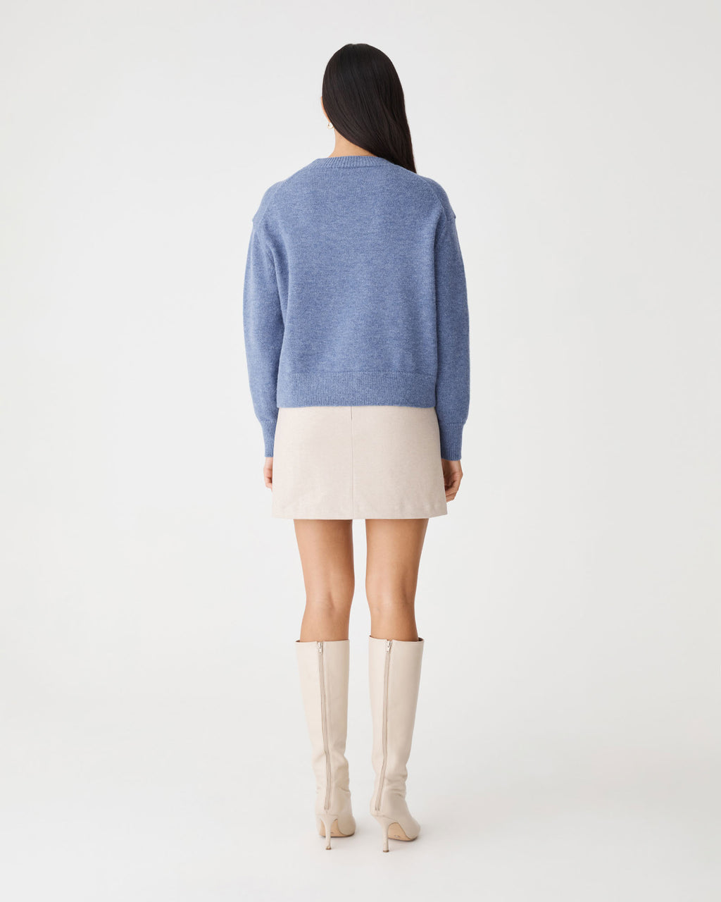 Joyli Round Neck Knit in lapis — back view