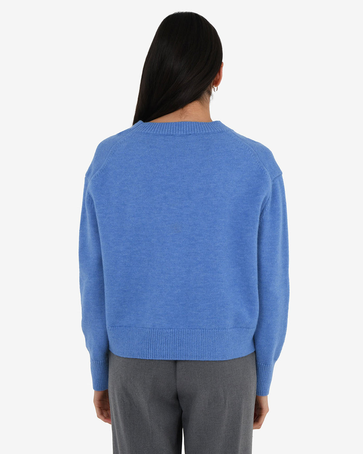 Joyli Round Neck Knit in periwinkle — back view