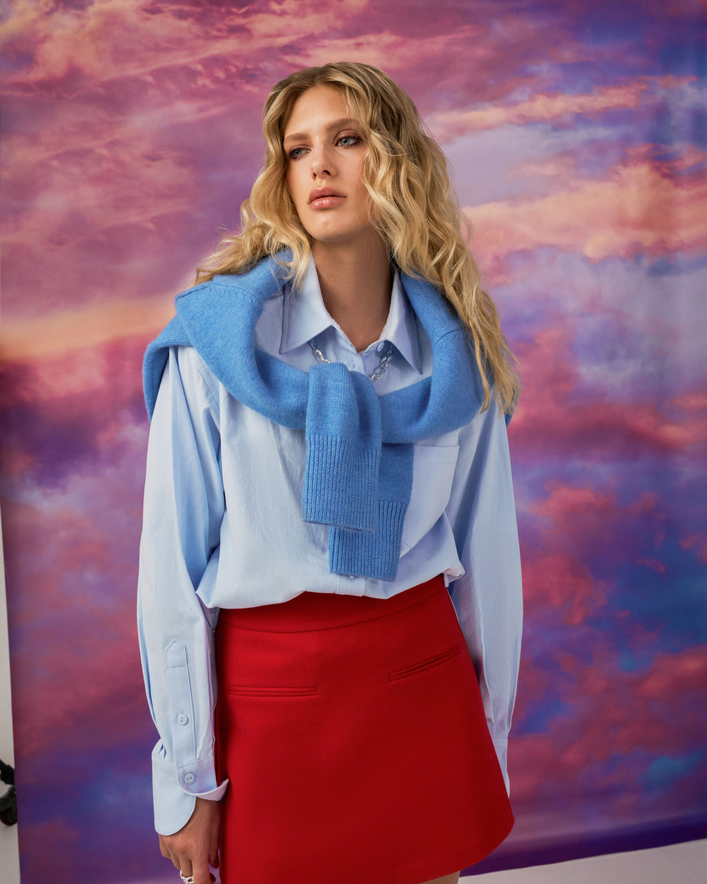 Joyli Round Neck Knit in periwinkle — alternate view