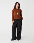 Joyli Round Neck Knit in rust — full-length view
