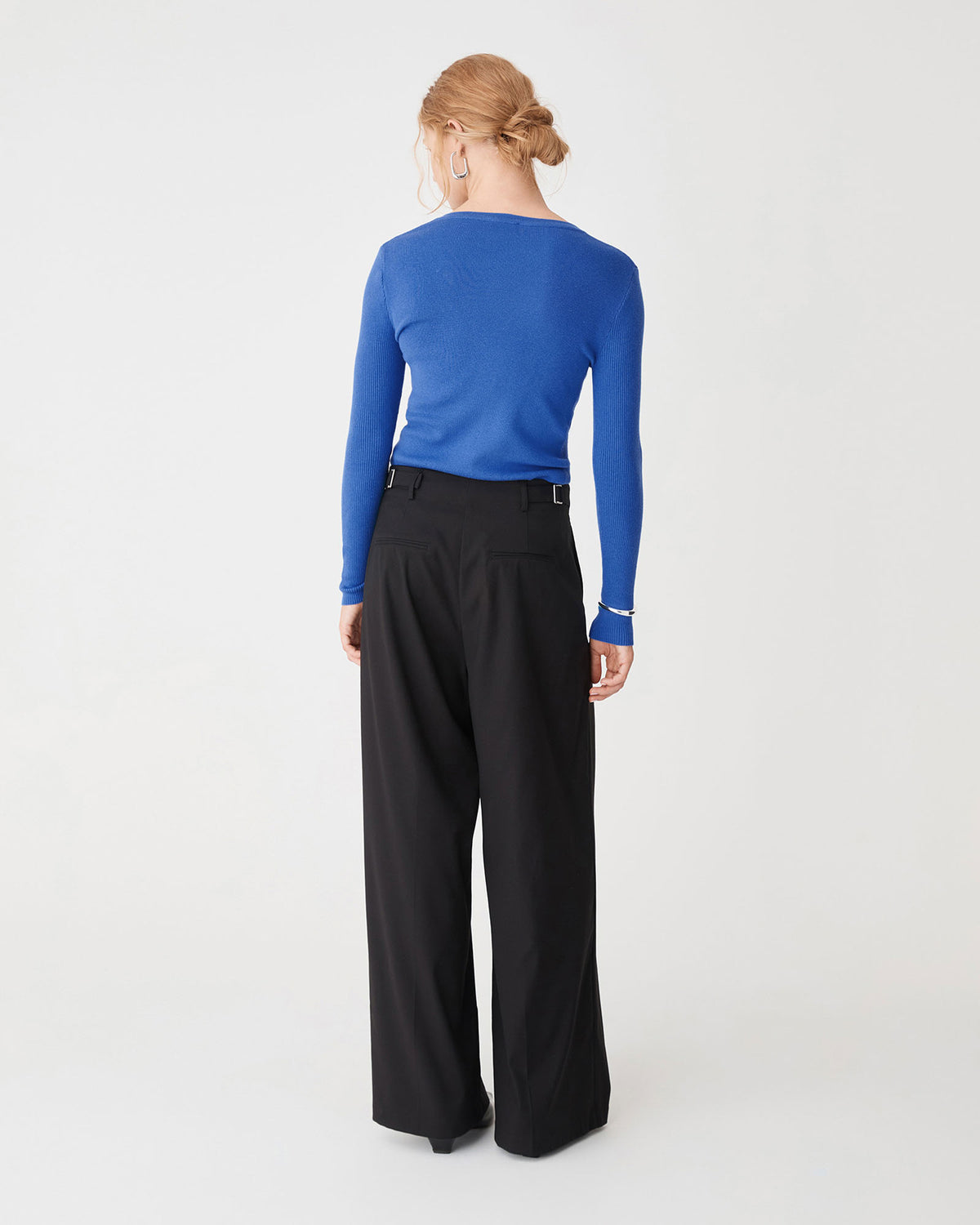 Vicky V-Neck Knit in lapis — back view