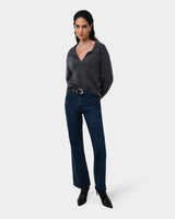 Mina Wool Blend Knit in marle grey — full-length view