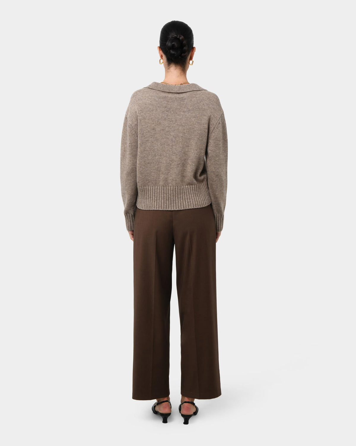 Mina Wool Blend Knit in marle mocha — view 5