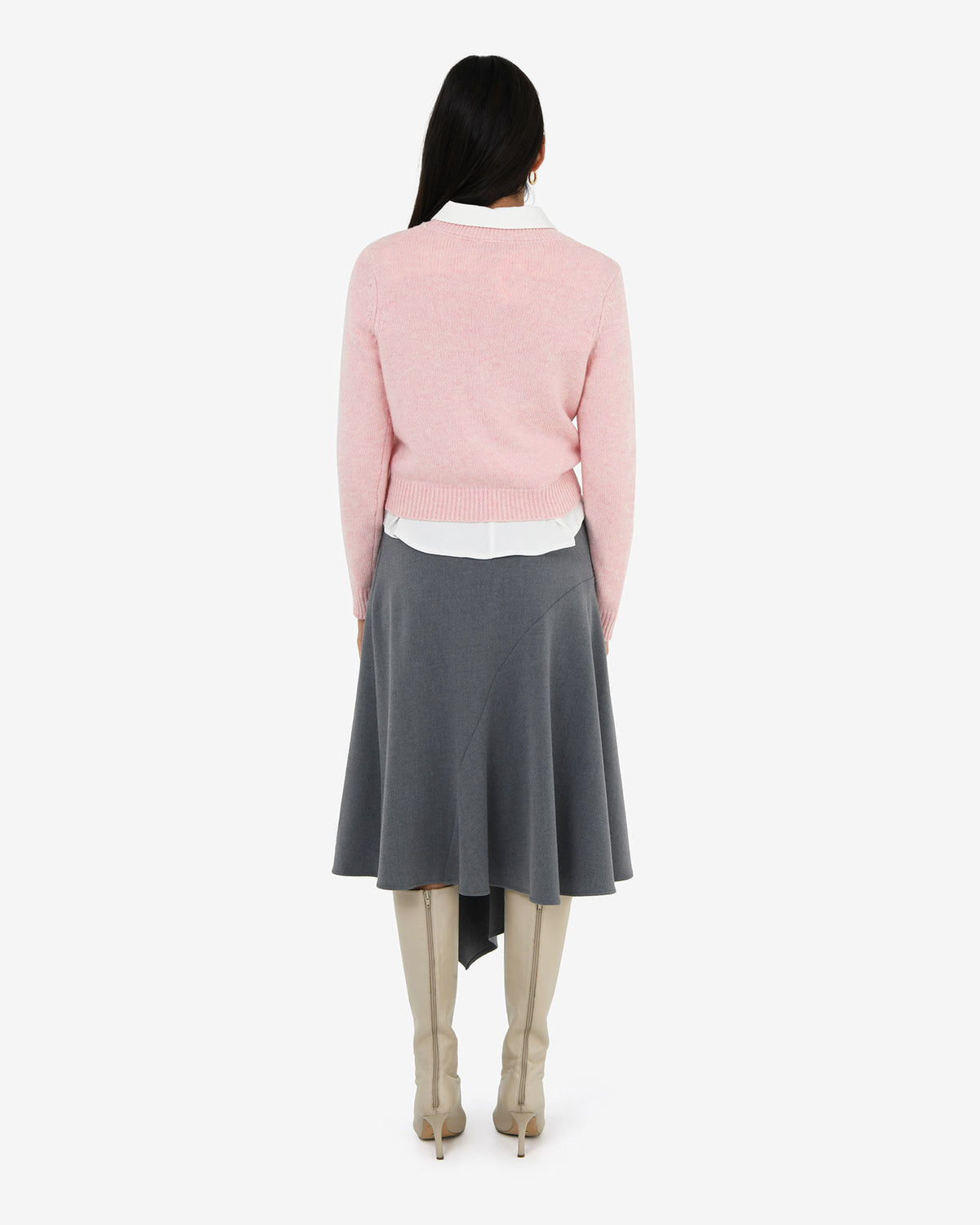 Hayes Wool Blend Jumper in pastel pink — back view