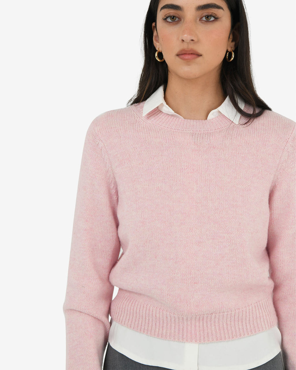 Hayes Wool Blend Jumper in pastel pink — close-up view 2