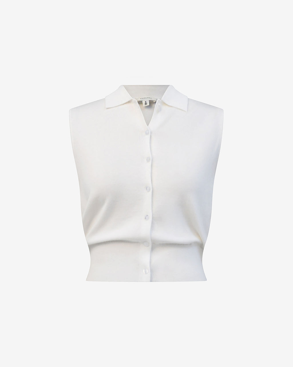 Collins Collar Knit Top in ivory — product-only view