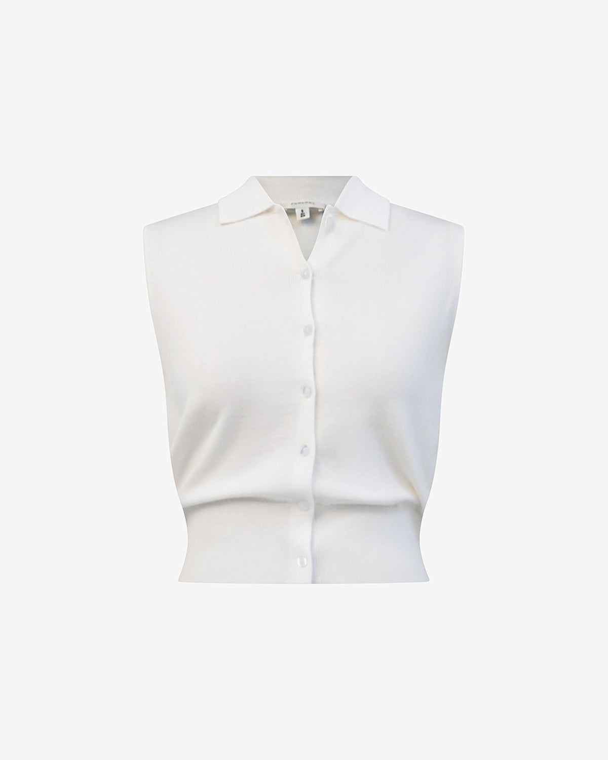 Collins Collar Knit Top in ivory — product-only view