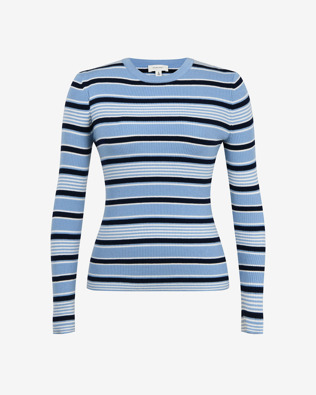 Jenny Wool Blend Knit in blue stripe — product-only view