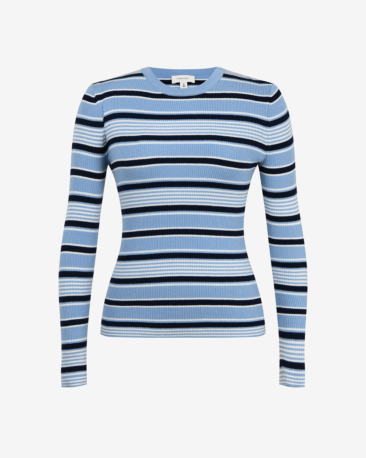 Jenny Wool Blend Knit in blue stripe — product-only view